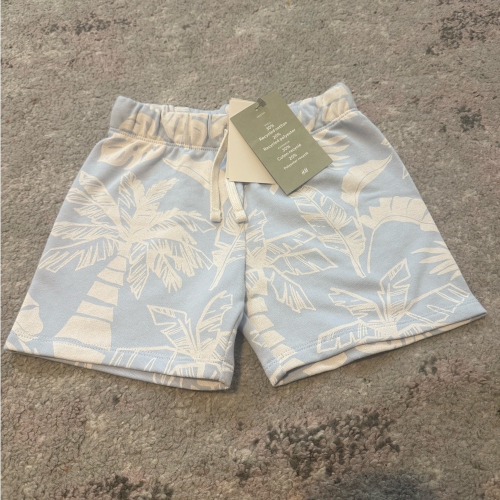 H&M Toddler Blue Palm Print Shorts